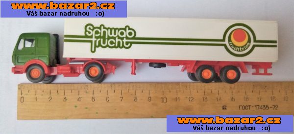 Wiking. Nákladní auto. Mercedes. Návěs . Délka cca 19cm. Měřítko 1:87