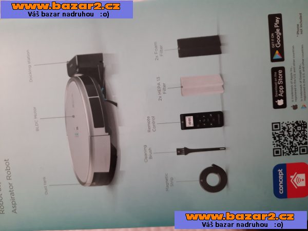 robotický vysavač Perfekt cleaner VR2020 české výroby firmy Concept (v záruce)