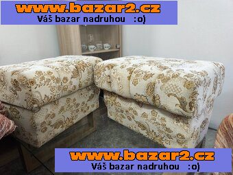 Sedací souprava (gauč, 4x křesla, 2x taburetky, 2x stůl)