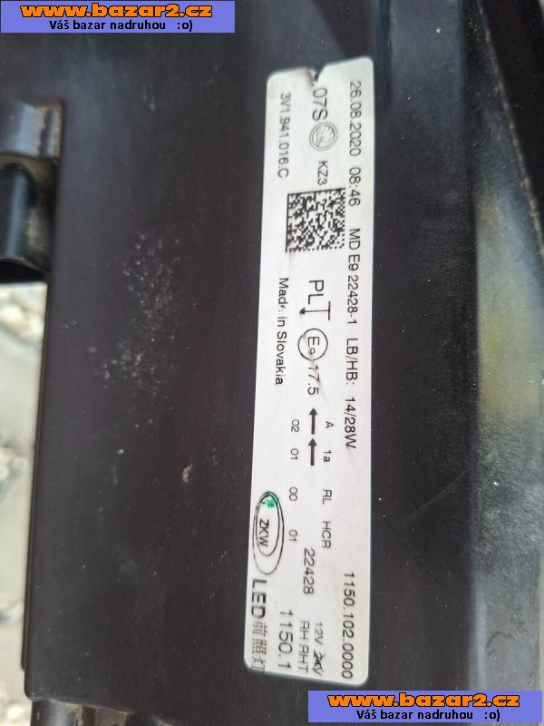 Přední světlo xenon led pro vozy Škoda Superb 4