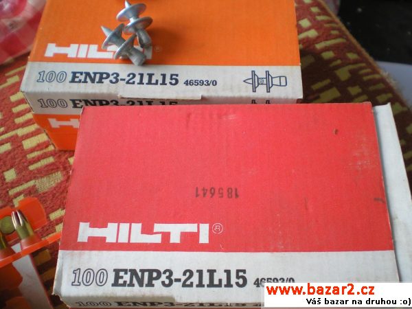 Hřeby nastřelovací a nábojky Hilti