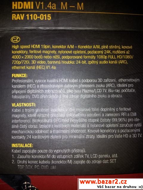 Reference kabel RAV 100-015 HDMI 1