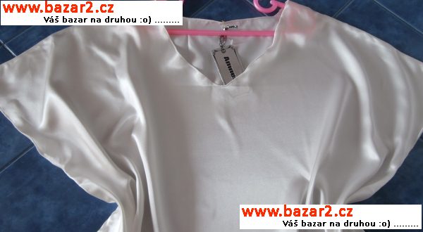 Satén,lesklý komplet,asymetrie tunika +kalhoty /XL