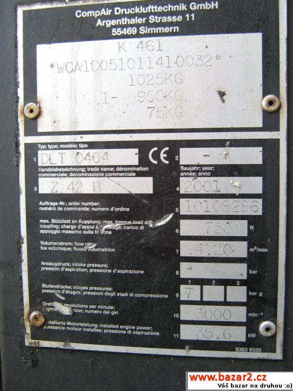 Pojízdný kompresor Zeppelin Z42B