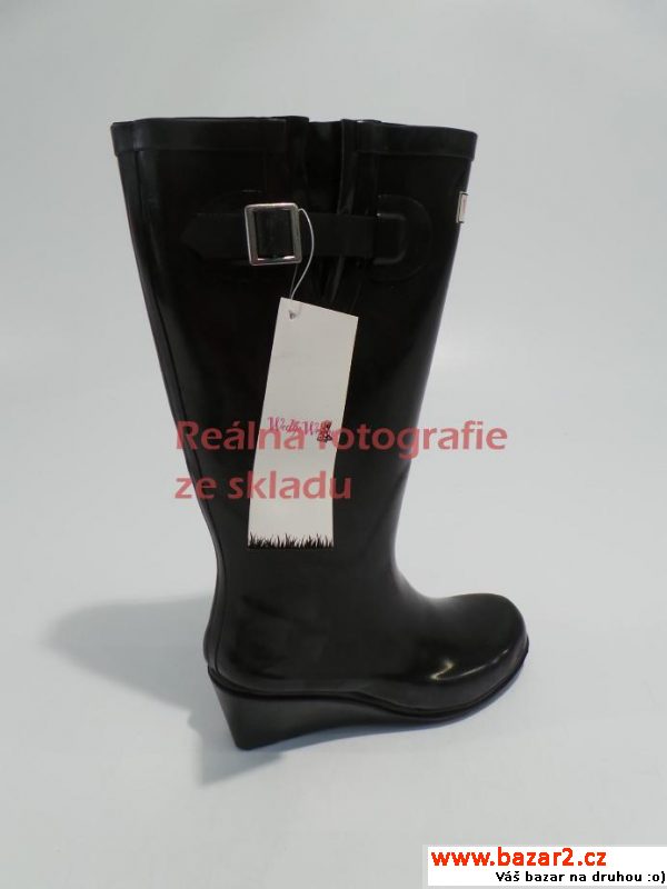 Dámské holínky Wedge Welly černé
