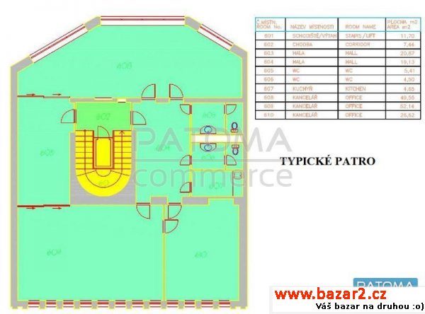 Pronájem kanceláří 180m2, Praha 2, ul. Belgická