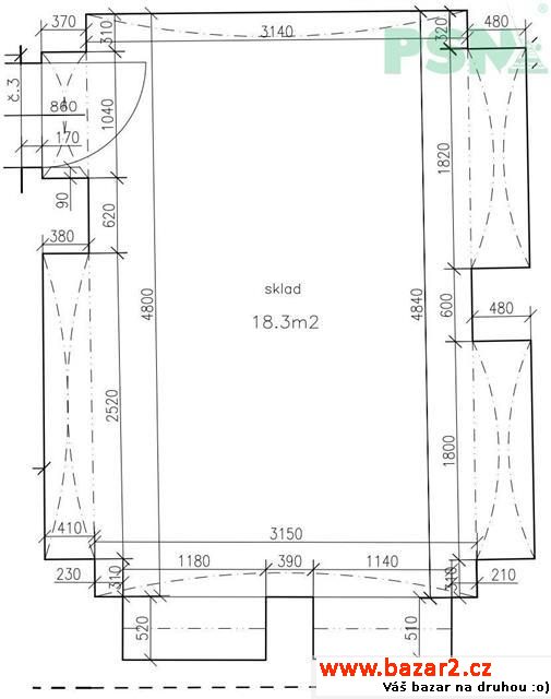 Prodej nebytového prostoru (sklad 18,3m2) s