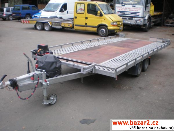 Vozík, autopřepravník+auto VW Sharan