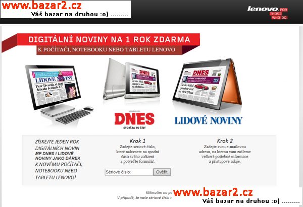 Digitální předplatné Lidových novina MF Dnes na 1 rok