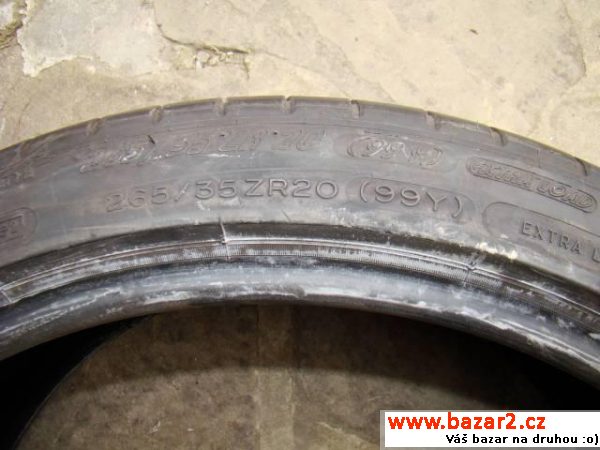 Letní pneu 265/35 R20 cca 80%