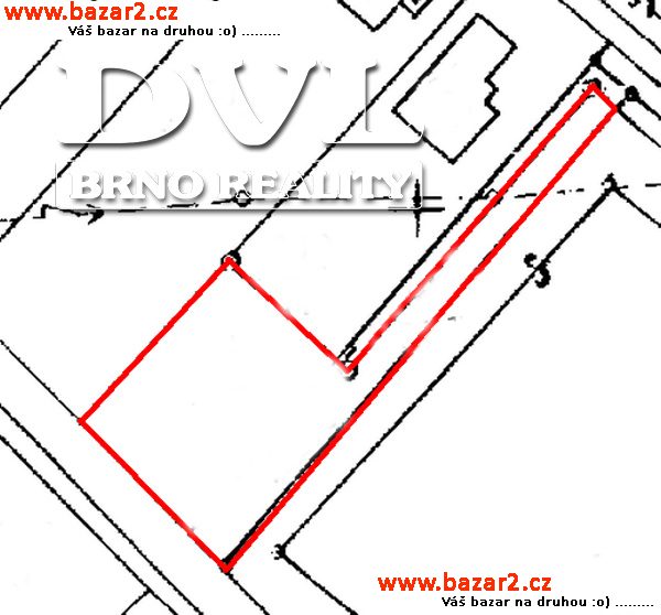 Stavební parcela 1062 m2 v obci Želešice. Šíře pozemku 32 m + příjezdová cesta.