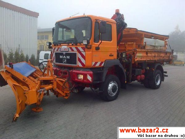 MAN 4x4 sypač 4m3+Palfinger, sklápěč