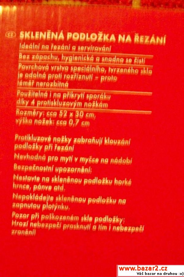 Skleněná krájecí podložka