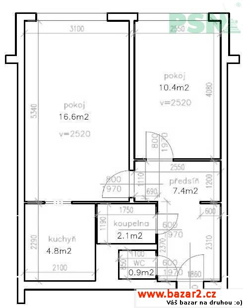 Pronajatý byt 2+kk, 42,2 m2, OV, ul. V Malém háji,