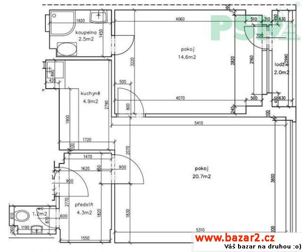 Prostorný byteček 2+kk/B, 54,3 m2, OV, P-6