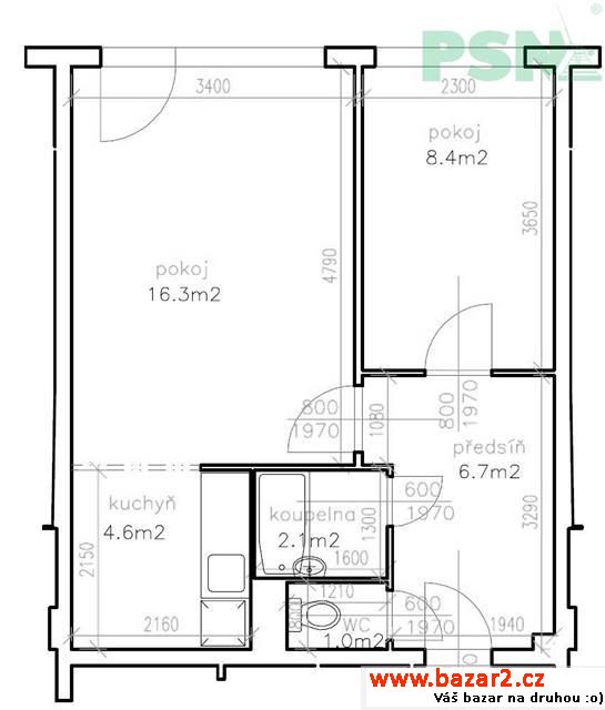 Pronajatý byt 2+kk, 40,1 m2, ul. V Malém háji -