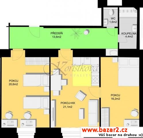 Nový byt 3+kk, 78 m2, OV, Vinohrady
